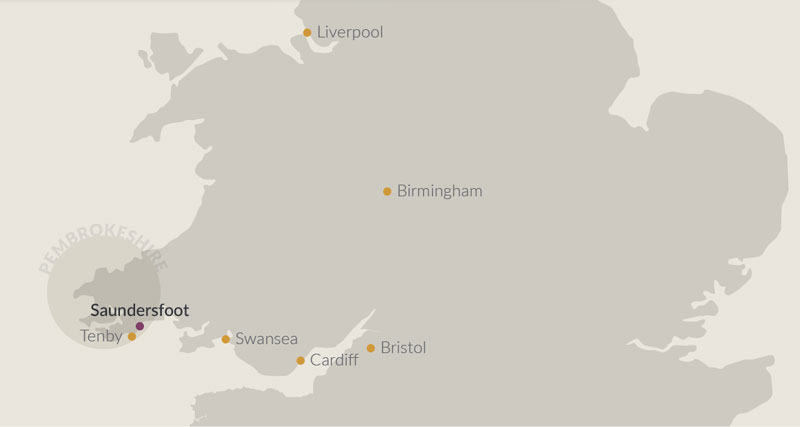Saundersfoot location map